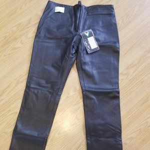 new Black fully lined leather pants size 8